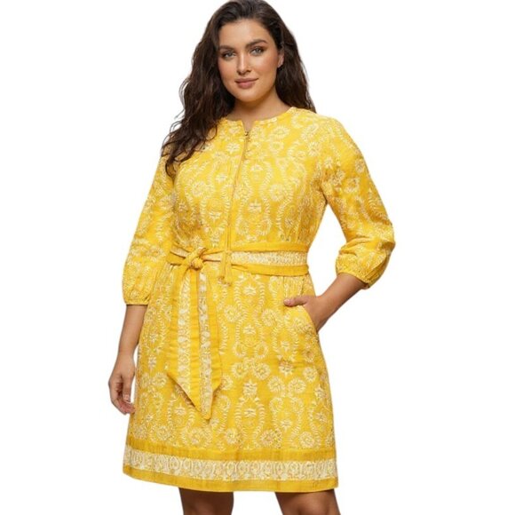 QVC Studio Park x Amy Stran Regular Textured Cotton Goldenrod X-Small Pockets - Picture 1 of 7